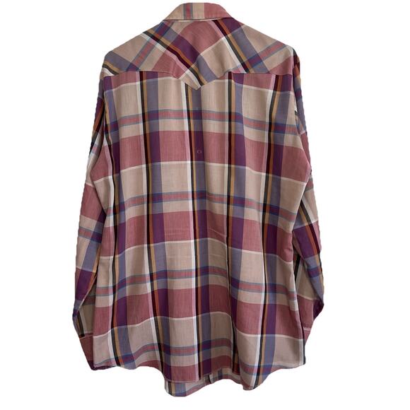 Vintage H BAR C California Ranchwear Plaid Western Button Up Shirt USA Large V16 - Picture 3 of 7